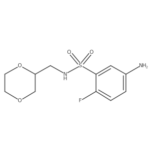 5-amino-N-(1,4-dioxan-2-ylmethyl)-2-fluorobenzenesulfonamide结构式