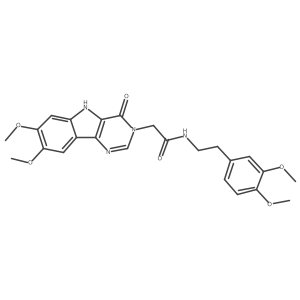 2-(7,8-dimethoxy-4-oxo-4,5-dihydro-3H-pyrimido[5,4-b]indol-3-yl)-N-(3,4-dimethoxyphenethyl)acetamide结构式