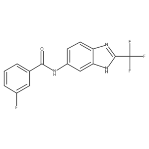 3-fluoro-N-[2-(trifluoromethyl)-1H-benzimidazol-5-yl]benzamide结构式