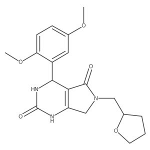 4-(2,5-dimethoxyphenyl)-6-((tetrahydrofuran-2-yl)methyl)-3,4,6,7-tetrahydro-1H-pyrrolo[3,4-d]pyrimidine-2,5-dione结构式