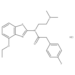 N-(2-(dimethylamino)ethyl)-N-(4-ethoxybenzo[d]thiazol-2-yl)-2-(4-fluorophenyl)acetamide hydrochloride结构式