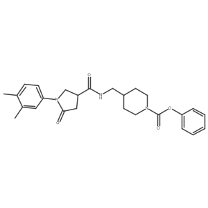 Phenyl 4-((1-(3,4-dimethylphenyl)-5-oxopyrrolidine-3-carboxamido)methyl)piperidine-1-carboxylate Structure
