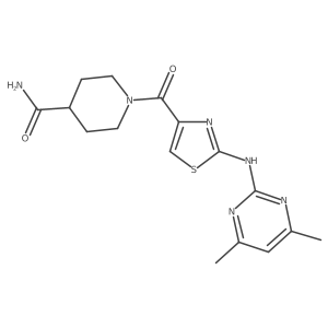 1-(2-((4,6-Dimethylpyrimidin-2-yl)amino)thiazole-4-carbonyl)piperidine-4-carboxamide Structure