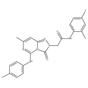 2-[5-(4-fluoroanilino)-7-methyl-3-oxo[1,2,4]triazolo[4,3-c]pyrimidin-2(3H)-yl]-N~1~-(4-fluoro-2-methylphenyl)acetamide Structure