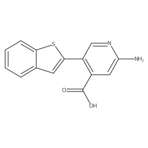 2-Amino-5-[benzo(b)thiophen-2-yl]isonicotinic acid结构式