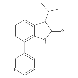 3-propan-2-yl-7-pyrimidin-5-yl-1H-benzimidazol-2-one Structure