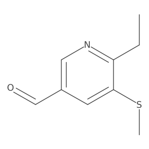 3-Pyridinecarboxaldehyde, 6-ethyl-5-(methylthio)- Structure