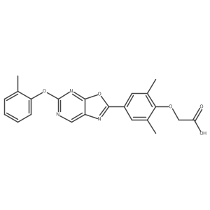 2-[2,6-Dimethyl-4-[5-(2-methylphenoxy)oxazolo[5,4-d]pyrimidin-2-yl]phenoxy]acetic acid Structure