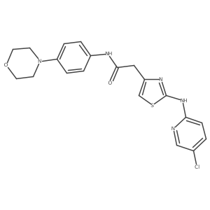 2-(2-((5-chloropyridin-2-yl)amino)thiazol-4-yl)-N-(4-morpholinophenyl)acetamide结构式