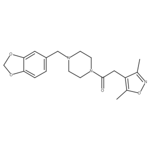 1-[4-(1,3-Benzodioxol-5-ylmethyl)piperazin-1-yl]-2-(3,5-dimethyl-1,2-oxazol-4-yl)ethanone Structure