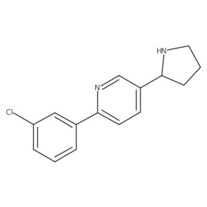 2-(3-Chlorophenyl)-5-pyrrolidin-2-ylpyridine结构式