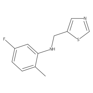 5-Fluoro-2-methyl-N-(thiazol-5-ylmethyl)aniline结构式