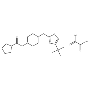 2-(4-((4-(Tert-butyl)thiazol-2-yl)methyl)piperazin-1-yl)-1-(pyrrolidin-1-yl)ethanone oxalate Structure