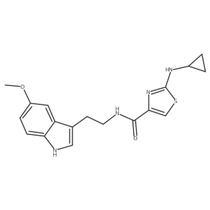 2-(cyclopropylamino)-N-[2-(5-methoxy-1H-indol-3-yl)ethyl]-1,3-thiazole-4-carboxamide结构式