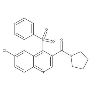 [6-Chloro-4-(phenylsulfonyl)-3-quinolyl](1-pyrrolidinyl)methanone结构式