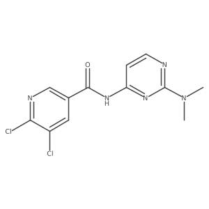 5,6-dichloro-N-[2-(dimethylamino)pyrimidin-4-yl]pyridine-3-carboxamide结构式