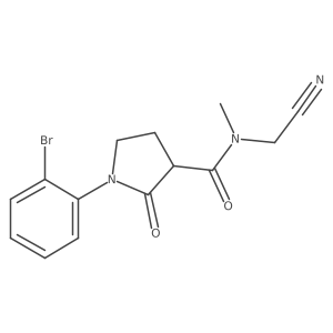 1-(2-bromophenyl)-N-(cyanomethyl)-N-methyl-2-oxopyrrolidine-3-carboxamide结构式