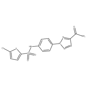 2-(4-(5-chlorothiophene-2-sulfonamido)phenyl)-2H-tetrazole-5-carboxamide结构式