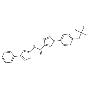 N-(4-(pyridin-2-yl)thiazol-2-yl)-2-(4-(trifluoromethoxy)phenyl)-2H-tetrazole-5-carboxamide Structure