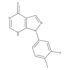 1-(3-Fluoro-4-methylphenyl)-1H-pyrazolo[3,4-d]pyrimidine-4-thiol结构式