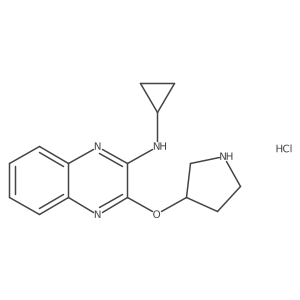 (S)-N-cyclopropyl-3-(pyrrolidin-3-yloxy)quinoxalin-2-amine hydrochloride结构式