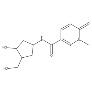 N-(3-hydroxy-4-(hydroxymethyl)cyclopentyl)-1-methyl-6-oxo-1,6-dihydropyridazine-3-carboxamide结构式