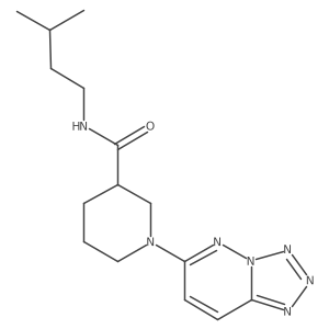 N-isopentyl-1-[1,2,3,4]tetraazolo[1,5-b]pyridazin-6-yl-3-piperidinecarboxamide结构式