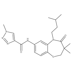 N-(5-isopentyl-3,3-dimethyl-4-oxo-2,3,4,5-tetrahydrobenzo[b][1,4]oxazepin-7-yl)-1-methyl-1H-1,2,3-triazole-4-carboxamide结构式