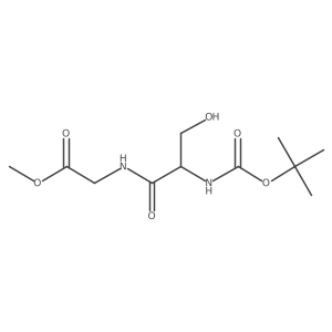 (S)-Methyl2-(2-((tert-butoxycarbonyl)amino)-3-hydroxypropanamido)acetate Structure