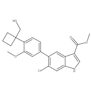 Methyl 6-chloro-5-(4-(1-(hydroxymethyl)cyclobutyl)-3-methoxyphenyl)-1h-indole-3-carboxylate结构式