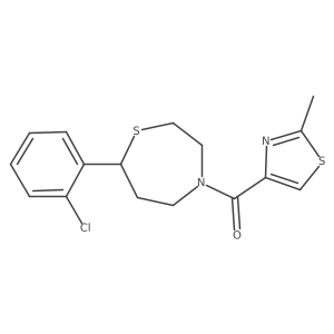 (7-(2-Chlorophenyl)-1,4-thiazepan-4-yl)(2-methylthiazol-4-yl)methanone Structure