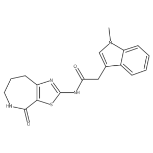 2-(1-methyl-1H-indol-3-yl)-N-(4-oxo-5,6,7,8-tetrahydro-4H-thiazolo[5,4-c]azepin-2-yl)acetamide结构式