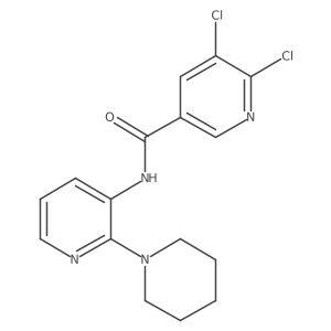 5,6-dichloro-N-[2-(piperidin-1-yl)pyridin-3-yl]pyridine-3-carboxamide结构式