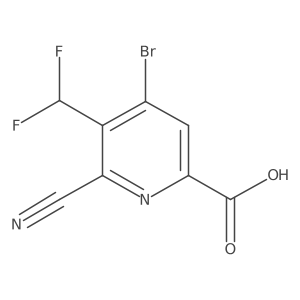 4-Bromo-6-cyano-5-(difluoromethyl)picolinic acid Structure