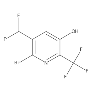 6-Bromo-5-(difluoromethyl)-2-(trifluoromethyl)pyridin-3-ol结构式