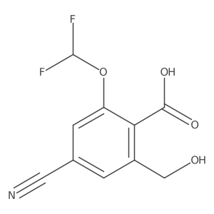 4-Cyano-2-(difluoromethoxy)-6-(hydroxymethyl)benzoic acid Structure