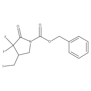 Benzyl 3,3-difluoro-4-(iodomethyl)-2-oxopyrrolidine-1-carboxylate结构式