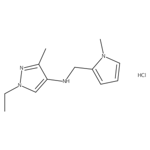 1-ethyl-3-methyl-N-[(1-methylpyrrol-2-yl)methyl]pyrazol-4-amine;hydrochloride结构式