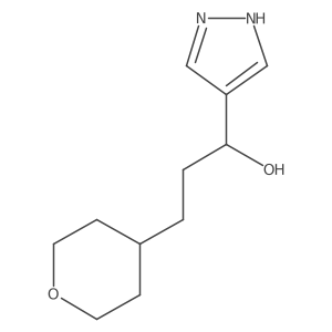 3-(oxan-4-yl)-1-(1H-pyrazol-4-yl)propan-1-ol结构式