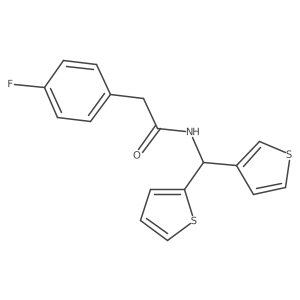 2-(4-fluorophenyl)-N-(thiophen-2-yl(thiophen-3-yl)methyl)acetamide结构式