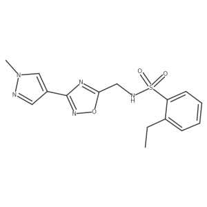 2-ethyl-N-((3-(1-methyl-1H-pyrazol-4-yl)-1,2,4-oxadiazol-5-yl)methyl)benzenesulfonamide结构式