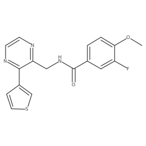 3-fluoro-4-methoxy-N-((3-(thiophen-3-yl)pyrazin-2-yl)methyl)benzamide Structure