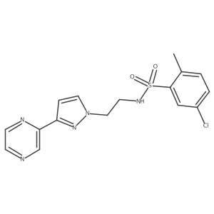 5-chloro-2-methyl-N-(2-(3-(pyrazin-2-yl)-1H-pyrazol-1-yl)ethyl)benzenesulfonamide Structure