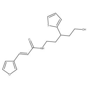 (E)-3-(furan-3-yl)-N-(5-hydroxy-3-(thiophen-2-yl)pentyl)acrylamide结构式
