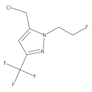 5-(chloromethyl)-1-(2-fluoroethyl)-3-(trifluoromethyl)-1H-pyrazole结构式