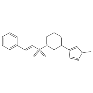 2-(1-Methylpyrazol-4-yl)-4-[(E)-2-phenylethenyl]sulfonylmorpholine Structure