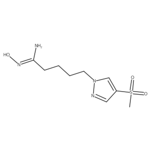 N'-hydroxy-5-(4-methanesulfonyl-1H-pyrazol-1-yl)pentanimidamide结构式