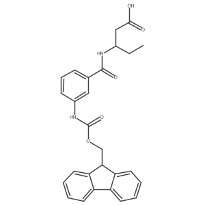 (3R)-3-{[3-({[(9H-fluoren-9-yl)methoxy]carbonyl}amino)phenyl]formamido}pentanoic acid Structure