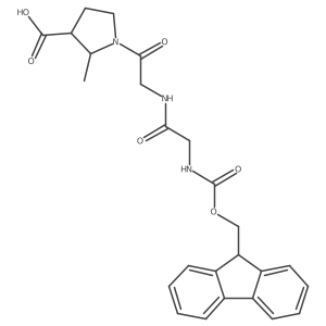 1-{2-[2-({[(9H-fluoren-9-yl)methoxy]carbonyl}amino)acetamido]acetyl}-2-methylpyrrolidine-3-carboxylic acid结构式