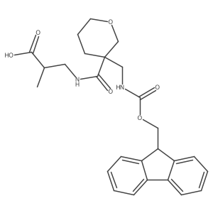 3-({3-[({[(9H-fluoren-9-yl)methoxy]carbonyl}amino)methyl]oxan-3-yl}formamido)-2-methylpropanoic acid Structure